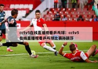 cctv5在线直播观看乒乓球：cctv5在线直播观看乒乓球比赛孙颖莎