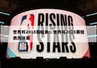 世界杯2018赛程表：世界杯2018赛程表淘汰赛